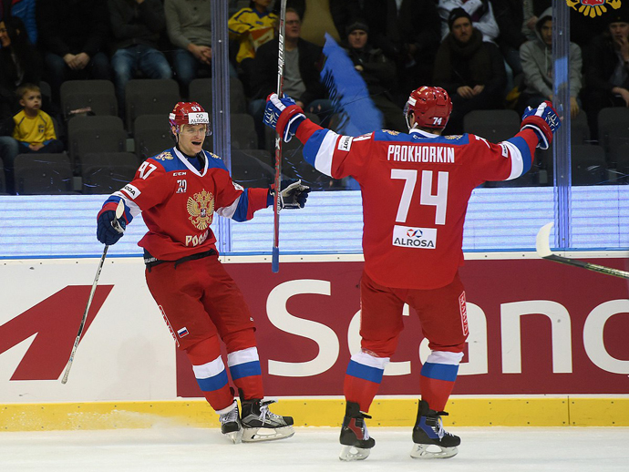 Россияне обыграли хозяев Шведского хоккейного турнира