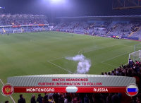 Скандальный матч Черногория – Россия завершен досрочно из-за беспорядков
