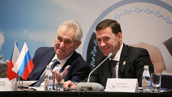Евгений Куйвашев поздравил с переизбранием президента Чехии Милоша Земана