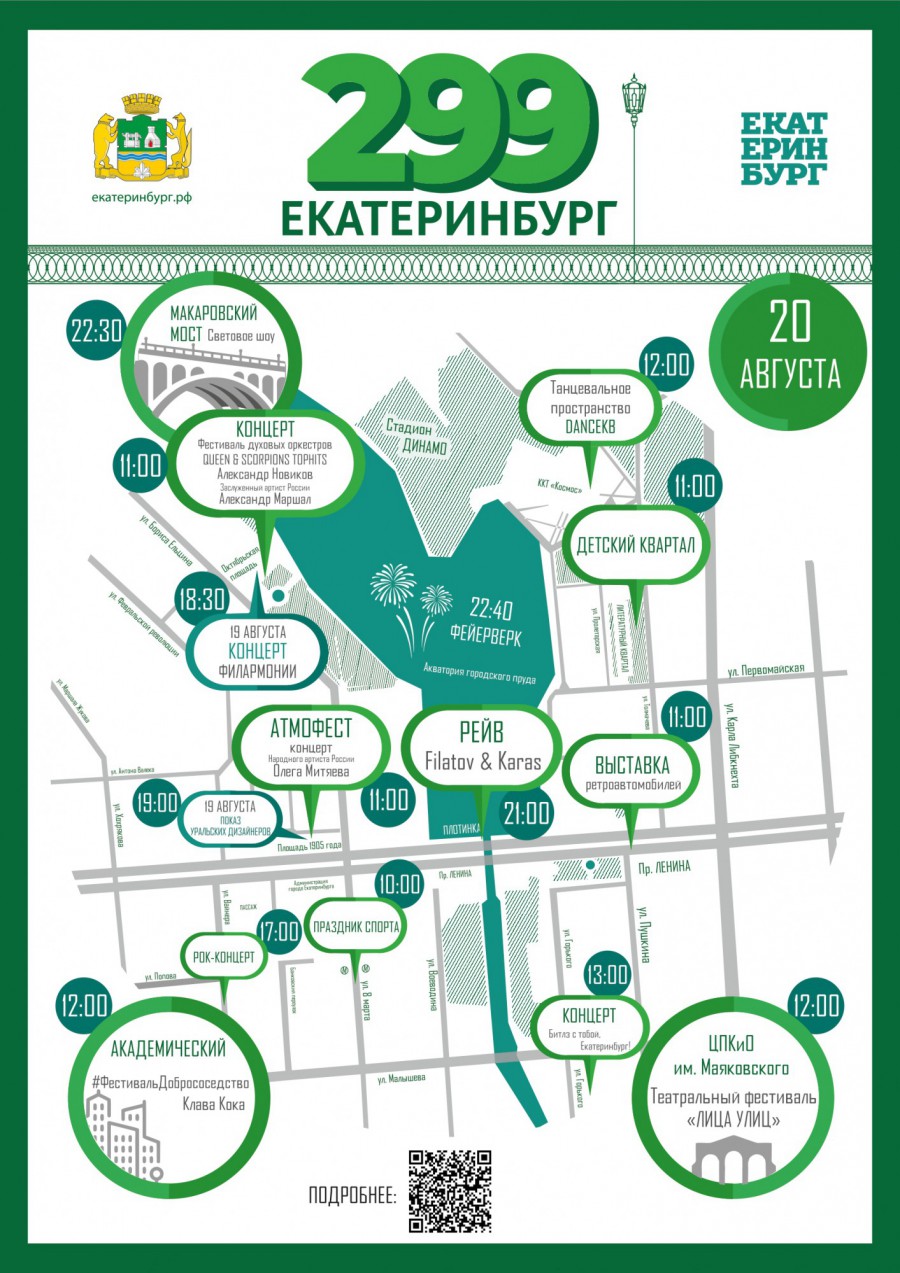 День города Екатеринбурга-2022: план мероприятий