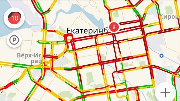 Час пик: Екатеринбург застыл в 10-бальных пробках из-за снегопада