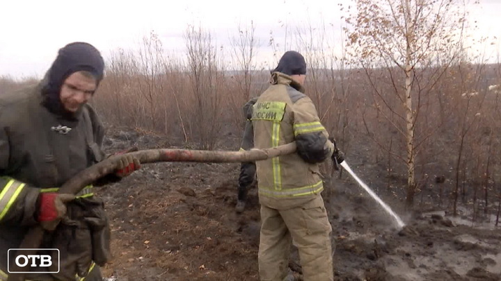 Живут на месте возгорания: тушение горящего торфяника на юге Екатеринбурга идёт круглосуточно