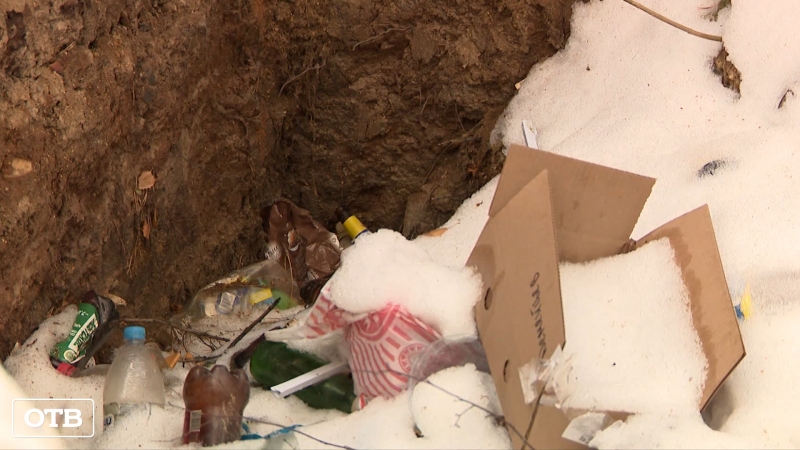 В одном из лесопарков Екатеринбурга жители обнаружили мусорные овраги