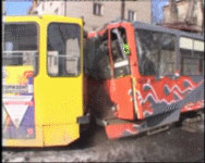 Редкий случай - столкновение трамваев