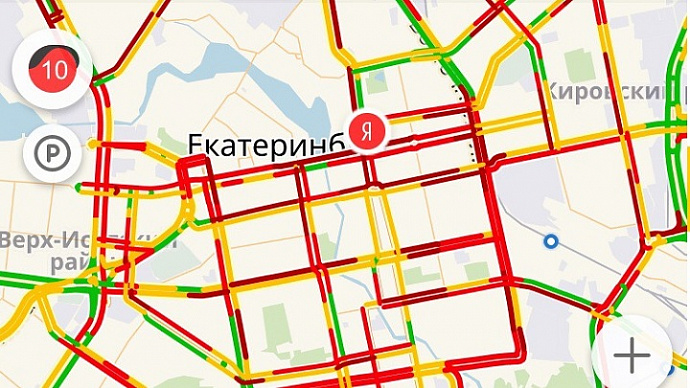 Екатеринбург застыл в 10-балльных пробках из-за снегопада