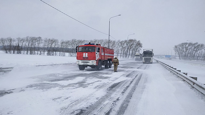 На Челябинском тракте ликвидировали последствия массового ДТП