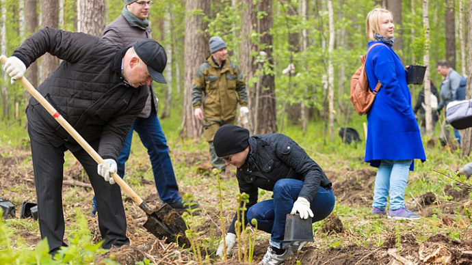 Екатеринбуржцы высадили 2023 дерева в поддержку заявки на Универсиаду