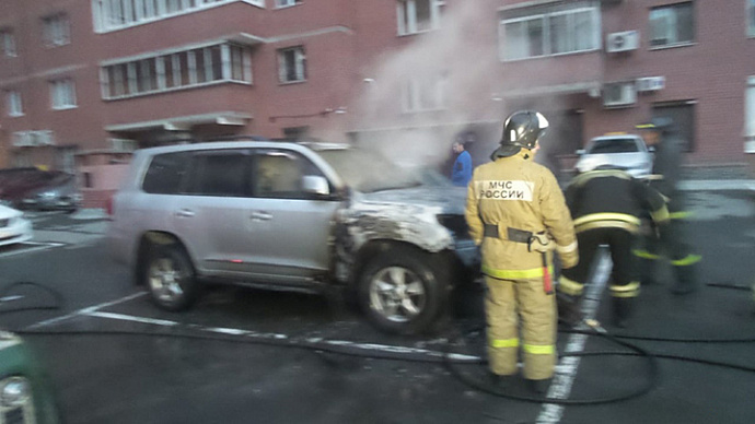 В Екатеринбурге на Московской горели три иномарки